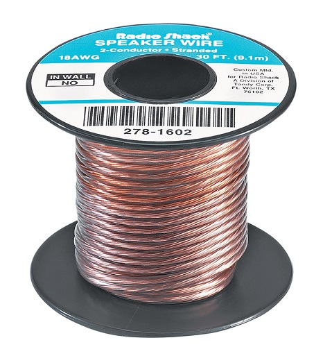  RadioShack 278-1602 30ft. 18AWG 2-Conductor Speaker Wire